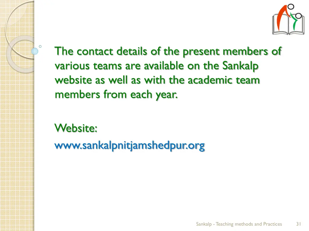 the contact details of the present members