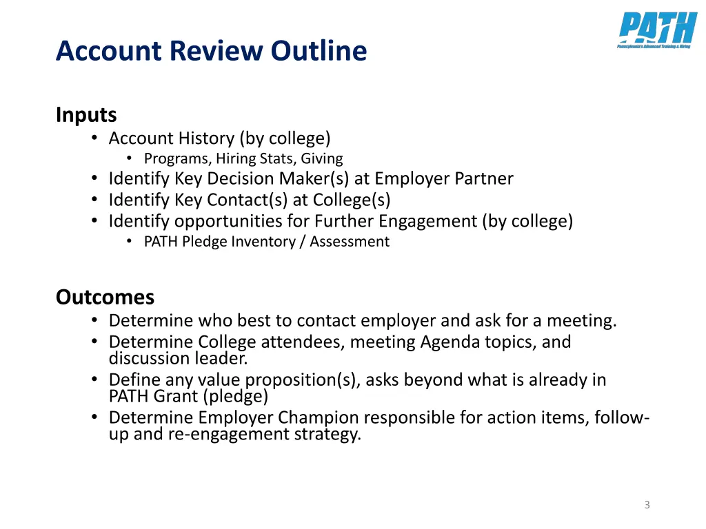 account review outline