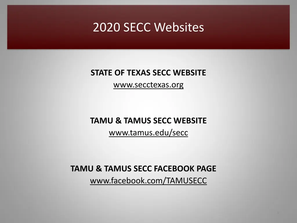 2020 secc websites