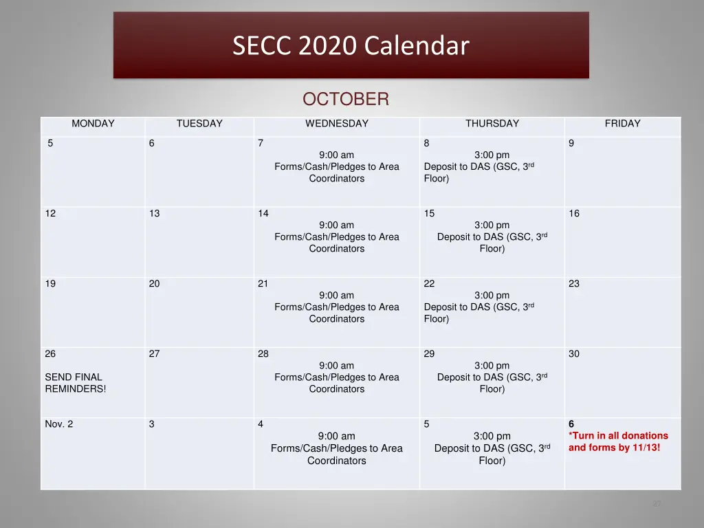 secc 2020 calendar 2