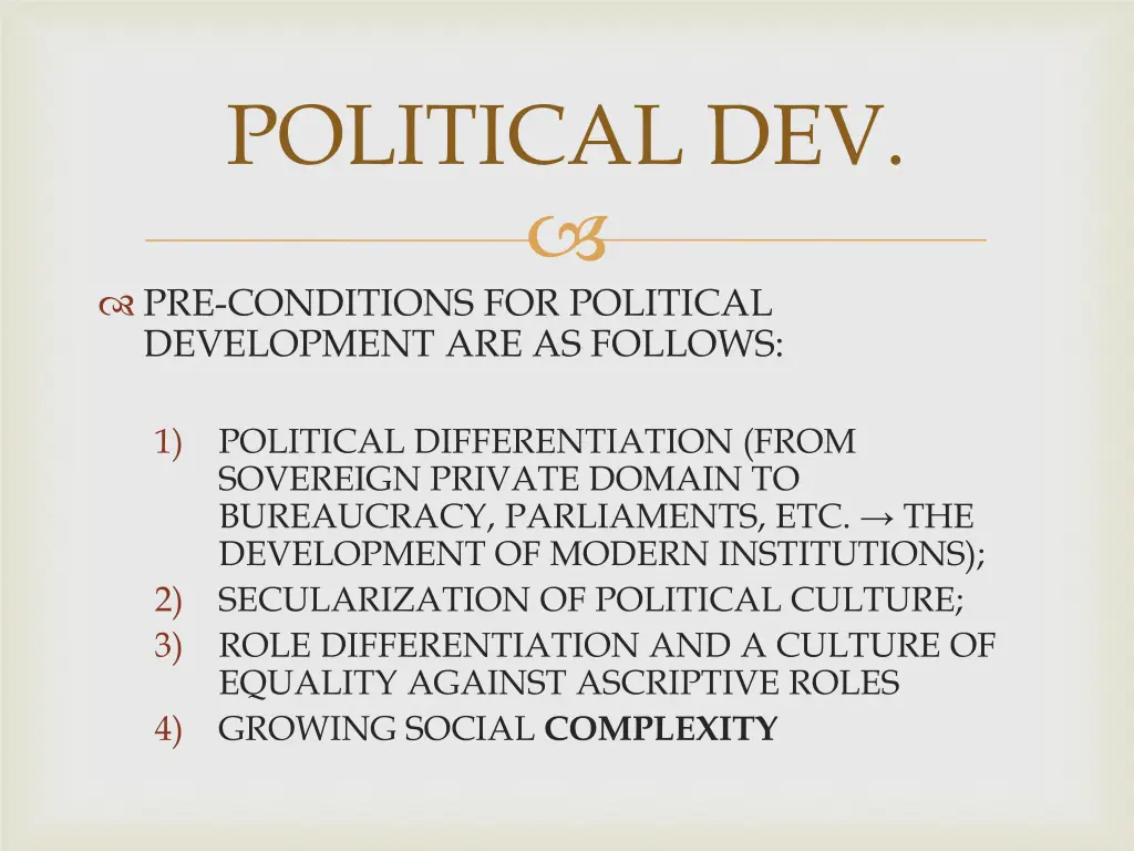 political dev 2