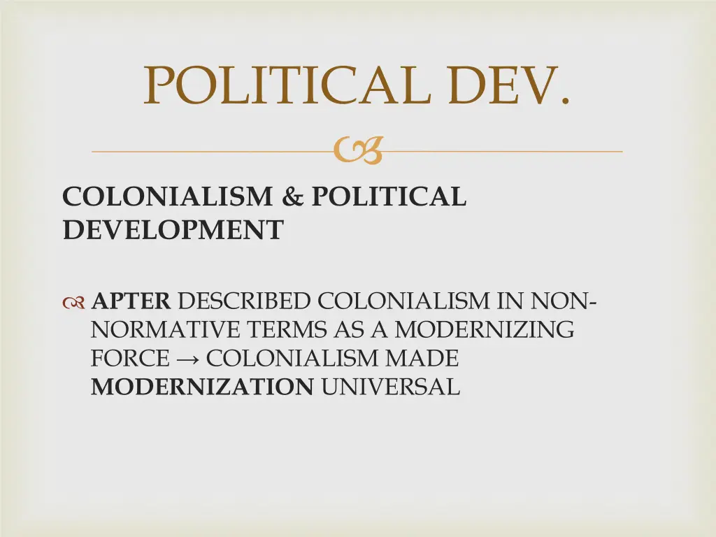 political dev 4