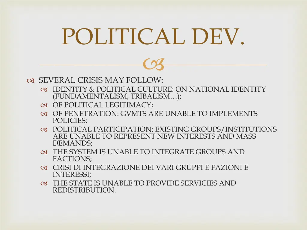 political dev 8