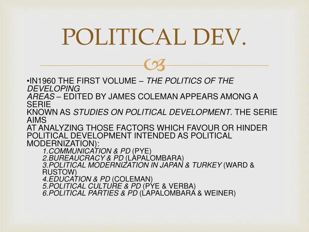 political dev