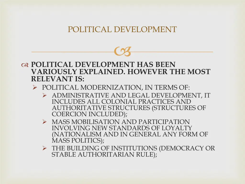 political development