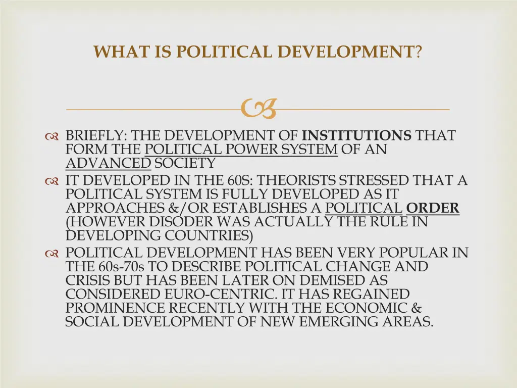 what is political development