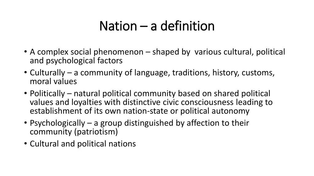 nation nation a a definition