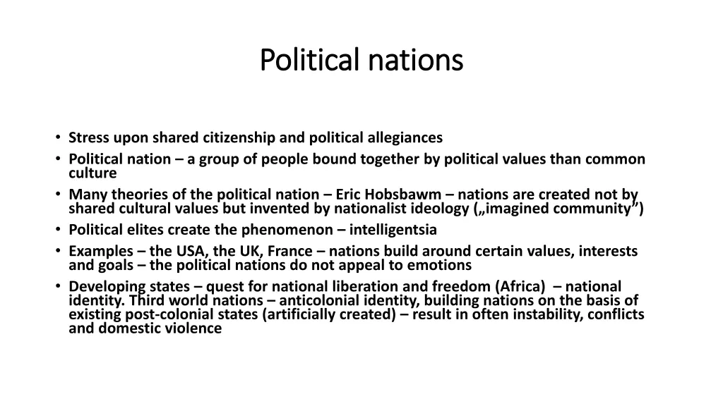 political political nations