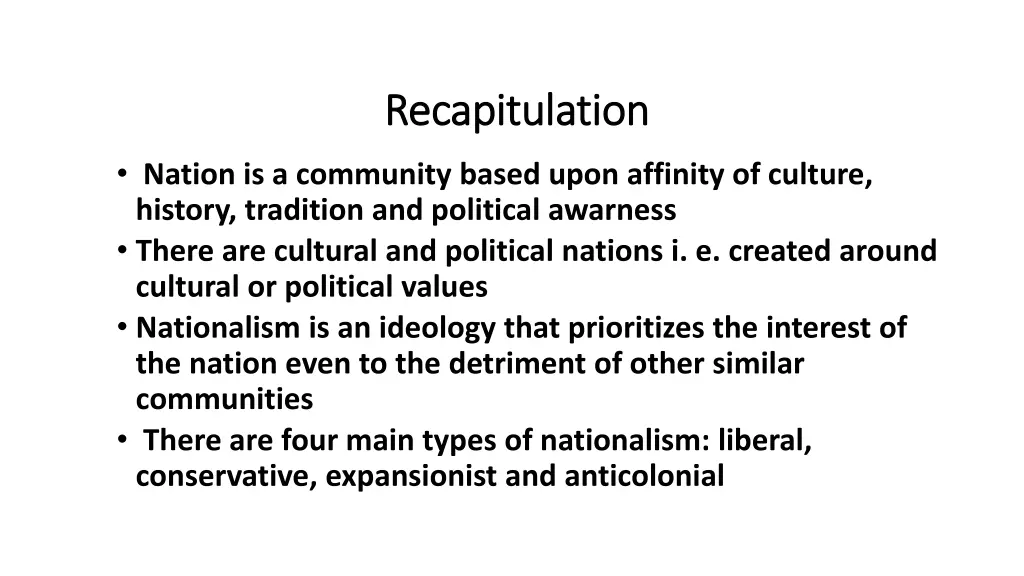 recapitulation recapitulation