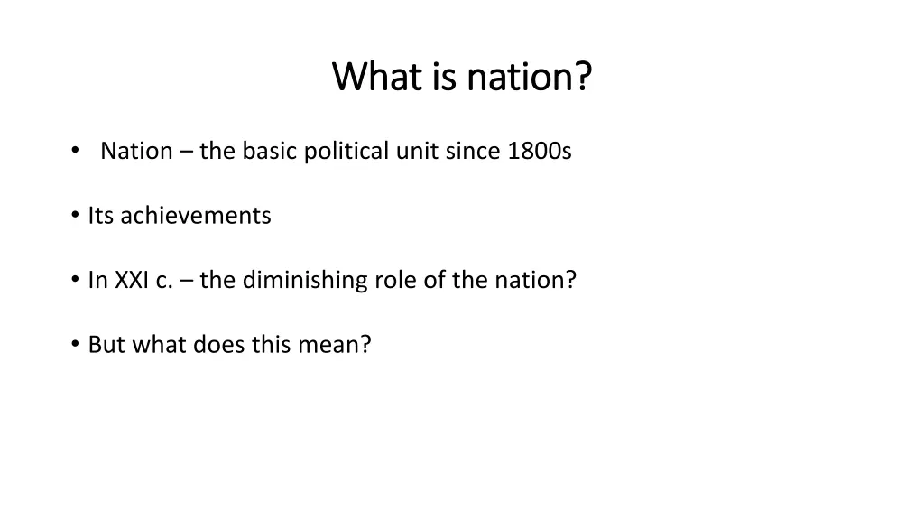 what what is is nation