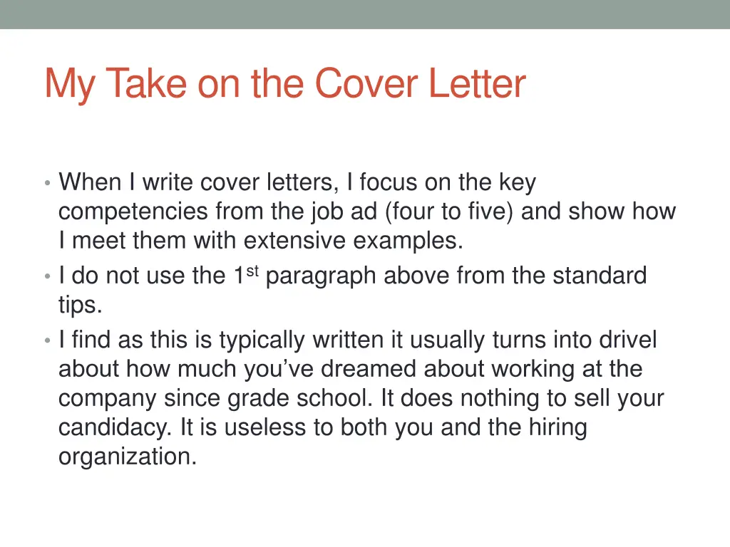 my take on the cover letter