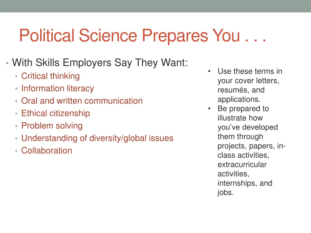 political science prepares you