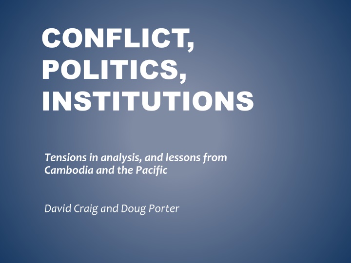 conflict politics institutions