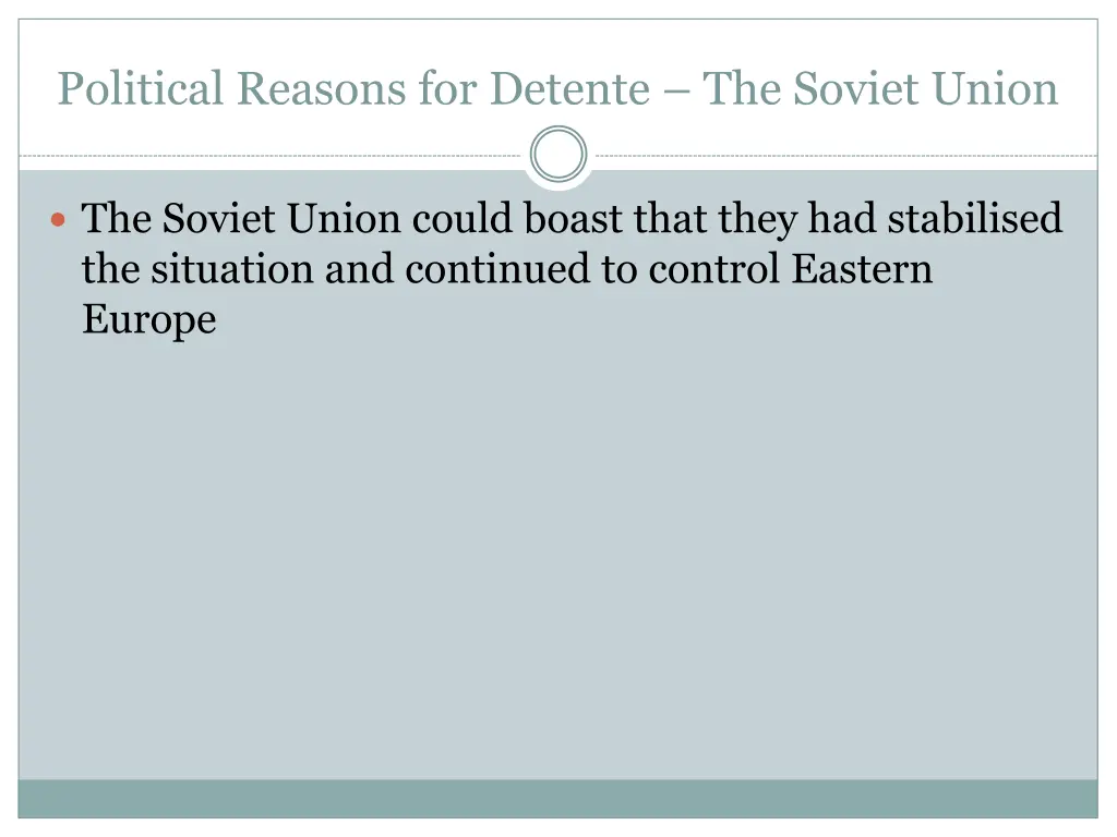 political reasons for detente the soviet union