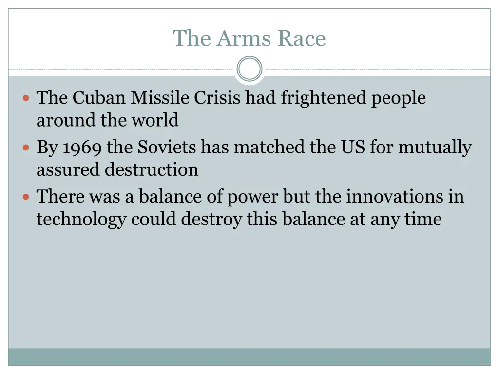 the arms race