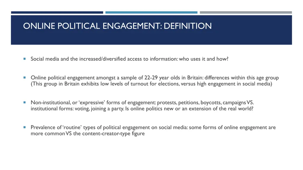 online political engagement definition