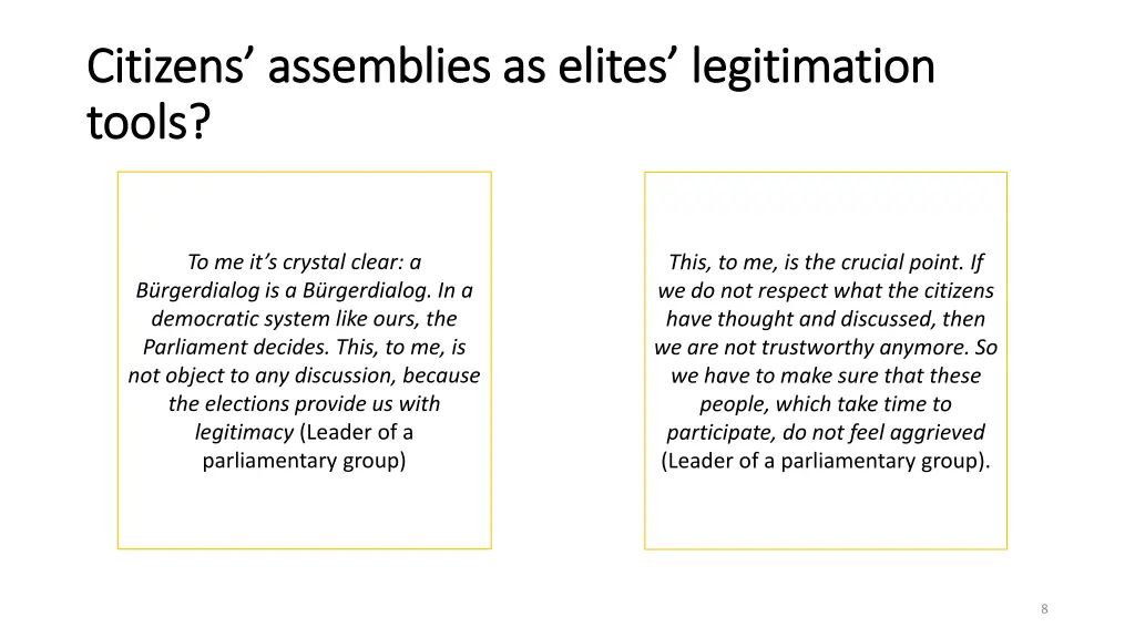 citizens assemblies as elites legitimation