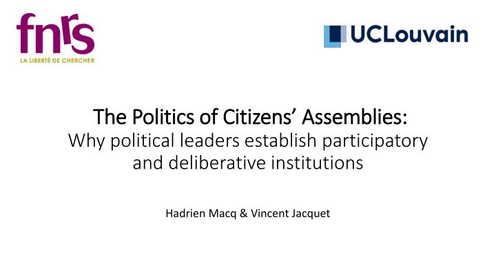 the politics of citizens assemblies the politics