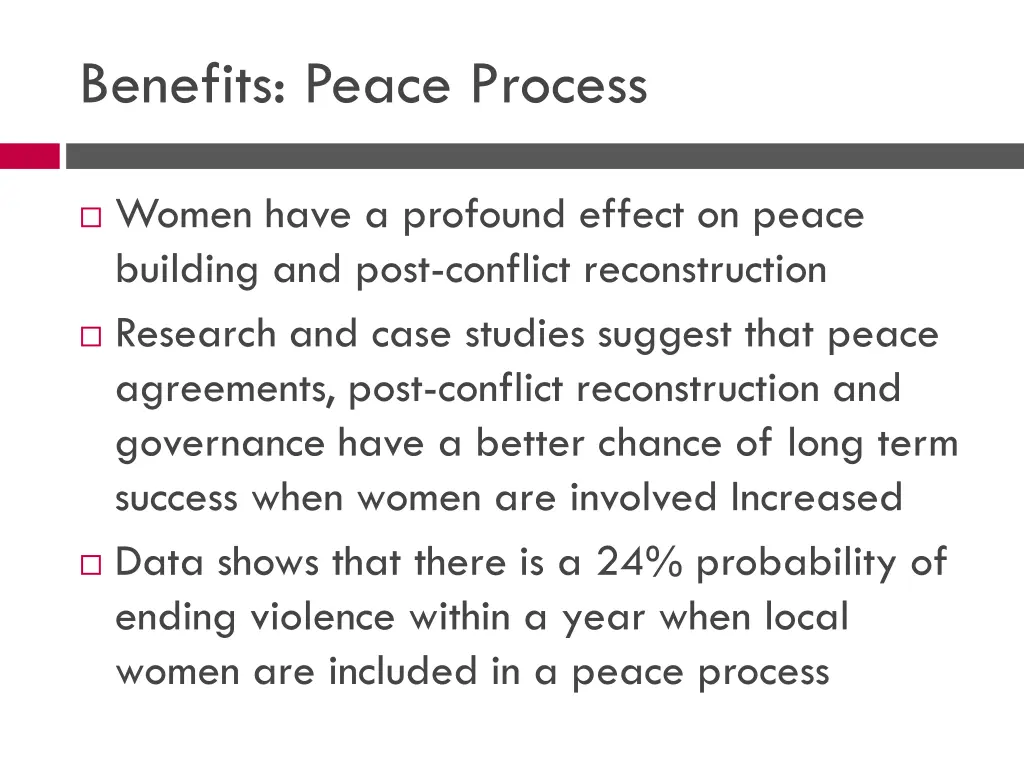 benefits peace process