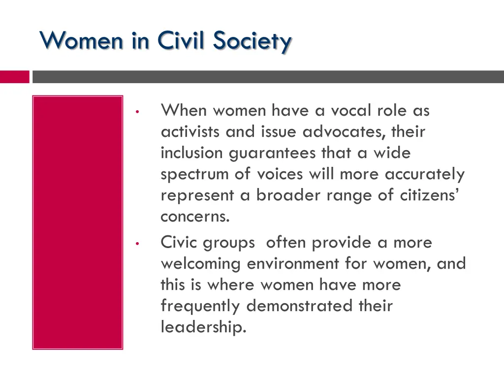 women in civil society