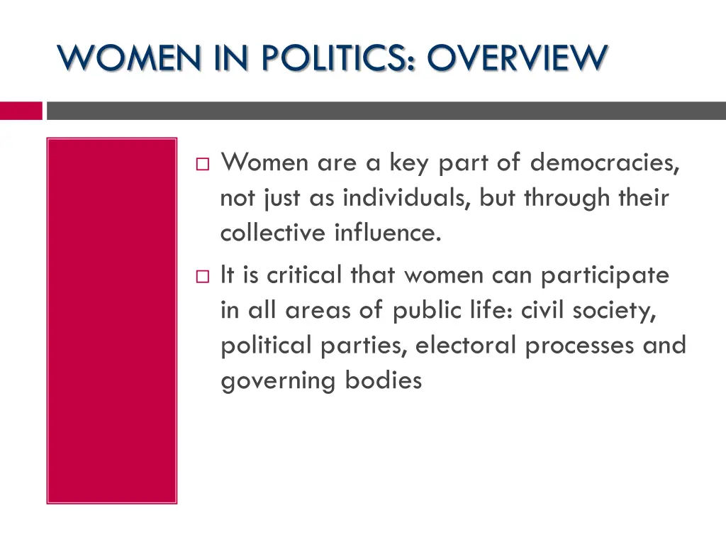 women in politics overview