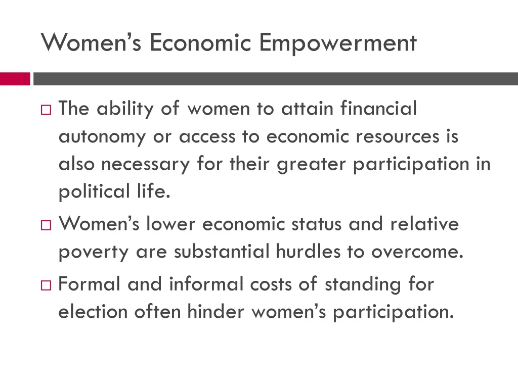 women s economic empowerment