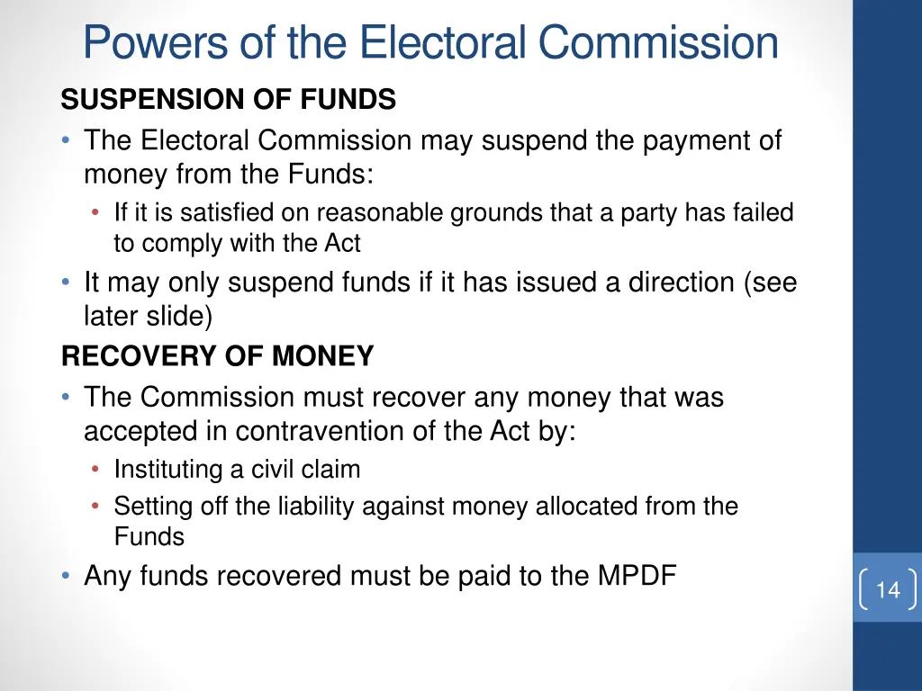 powers of the electoral commission 1