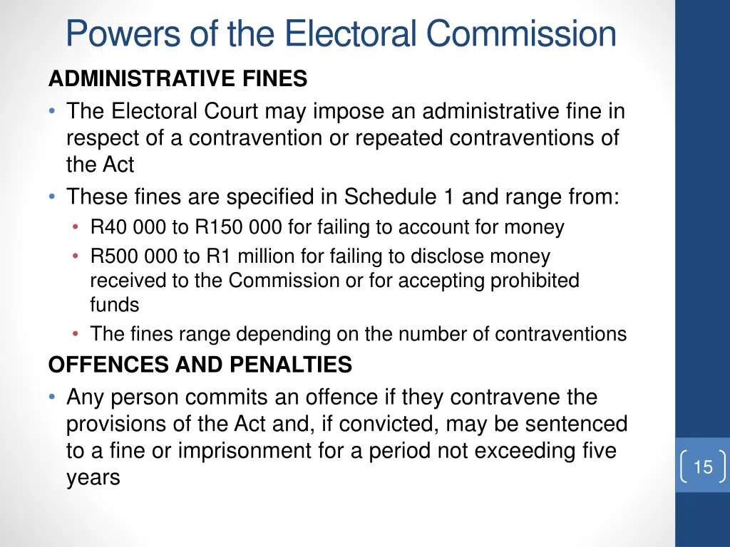 powers of the electoral commission 2