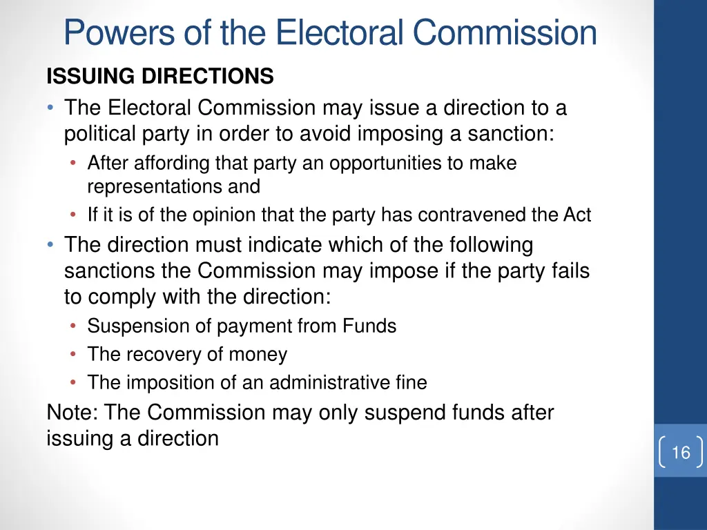 powers of the electoral commission 3