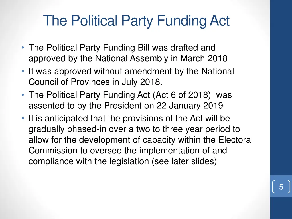 the political party funding act