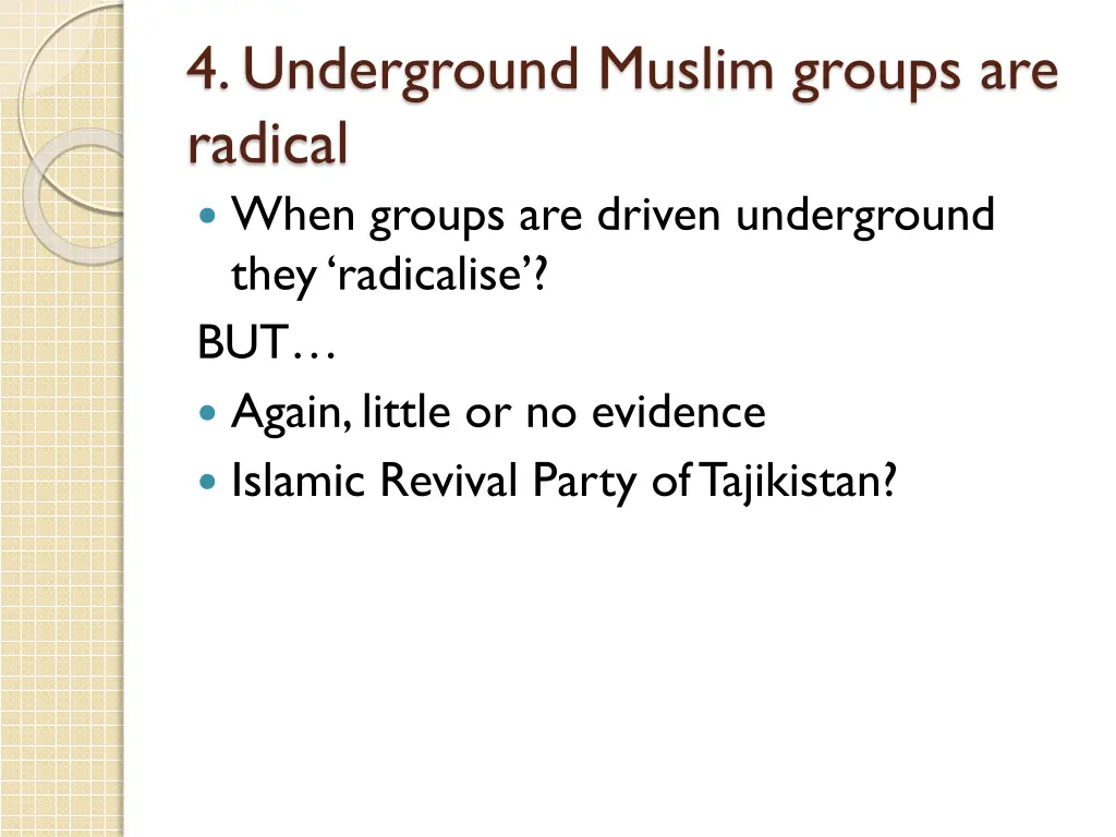 4 underground muslim groups are radical when