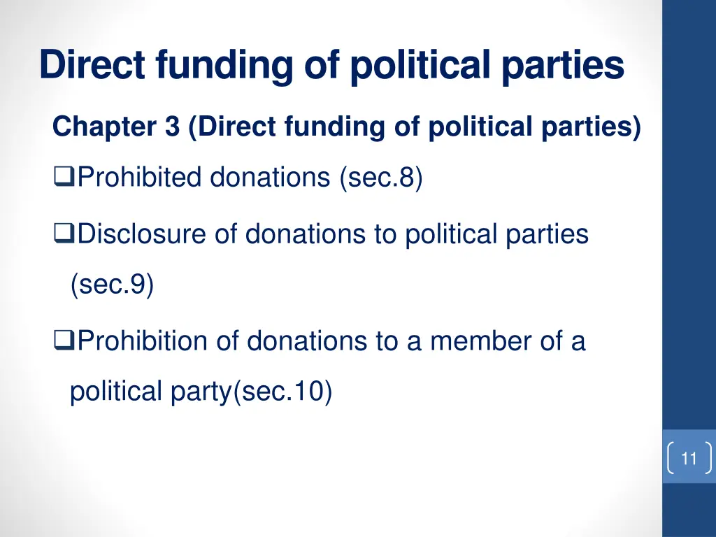 direct funding of political parties