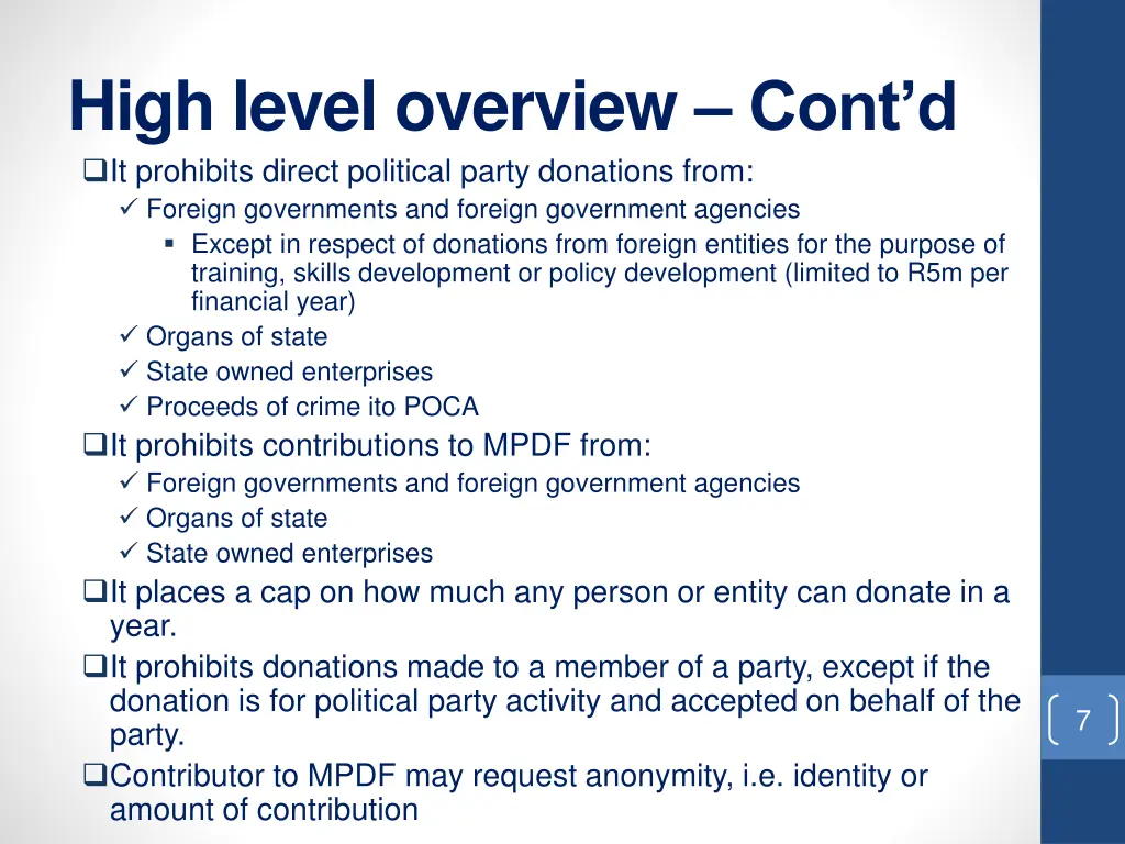 high level overview cont d it prohibits direct