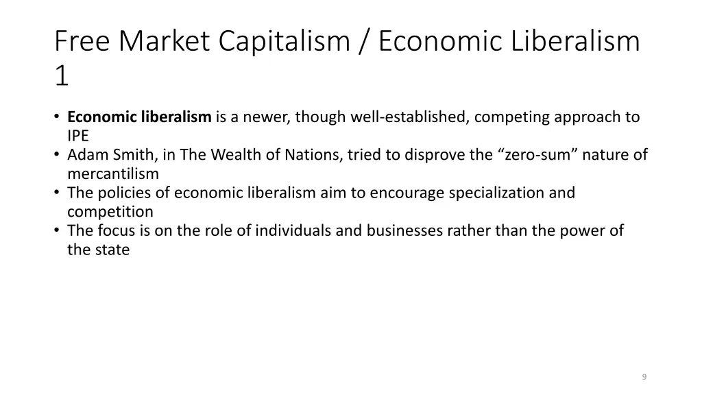 free market capitalism economic liberalism 1