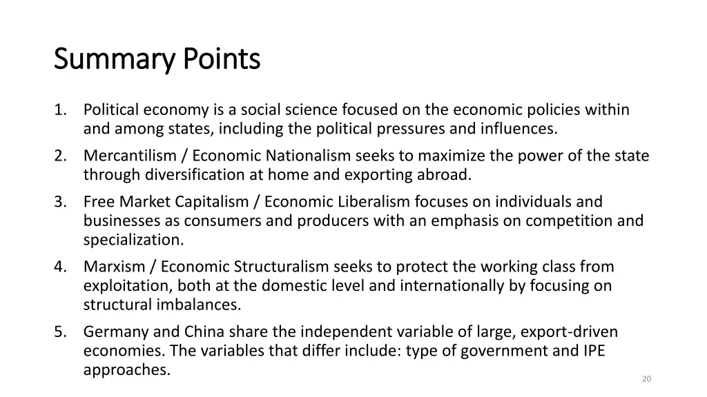 summary points summary points