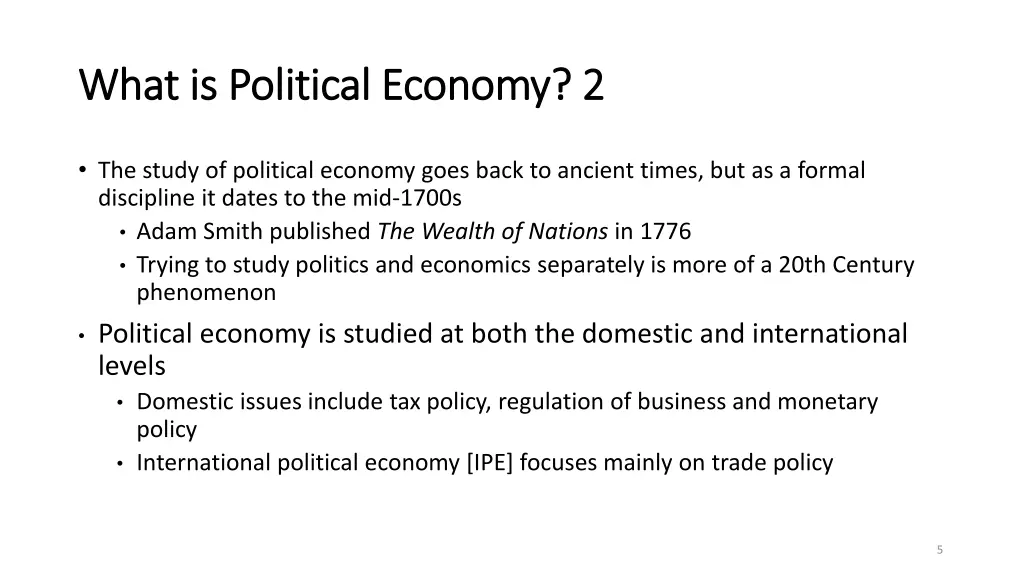 what is political economy 2 what is political