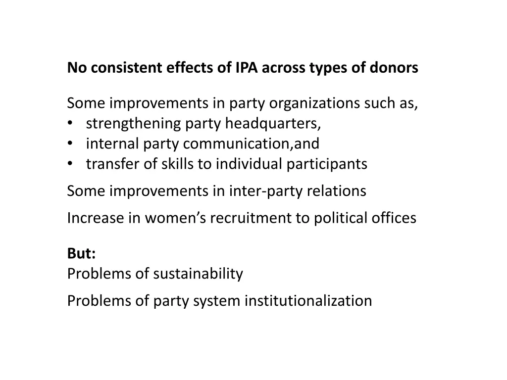 no consistent effects of ipa across types