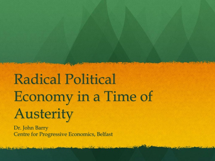 radical political economy in a time of austerity