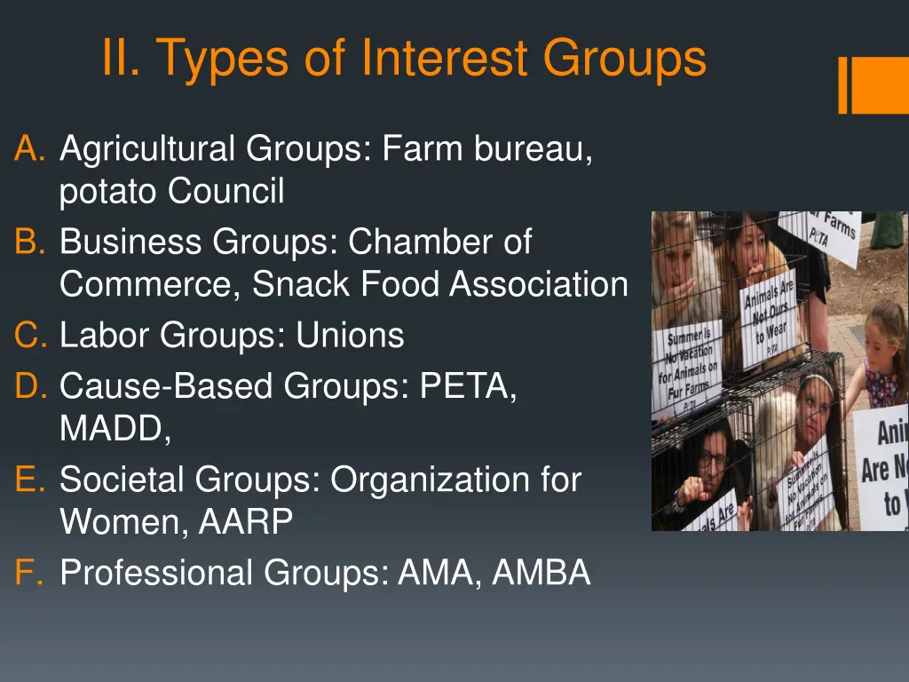 ii types of interest groups