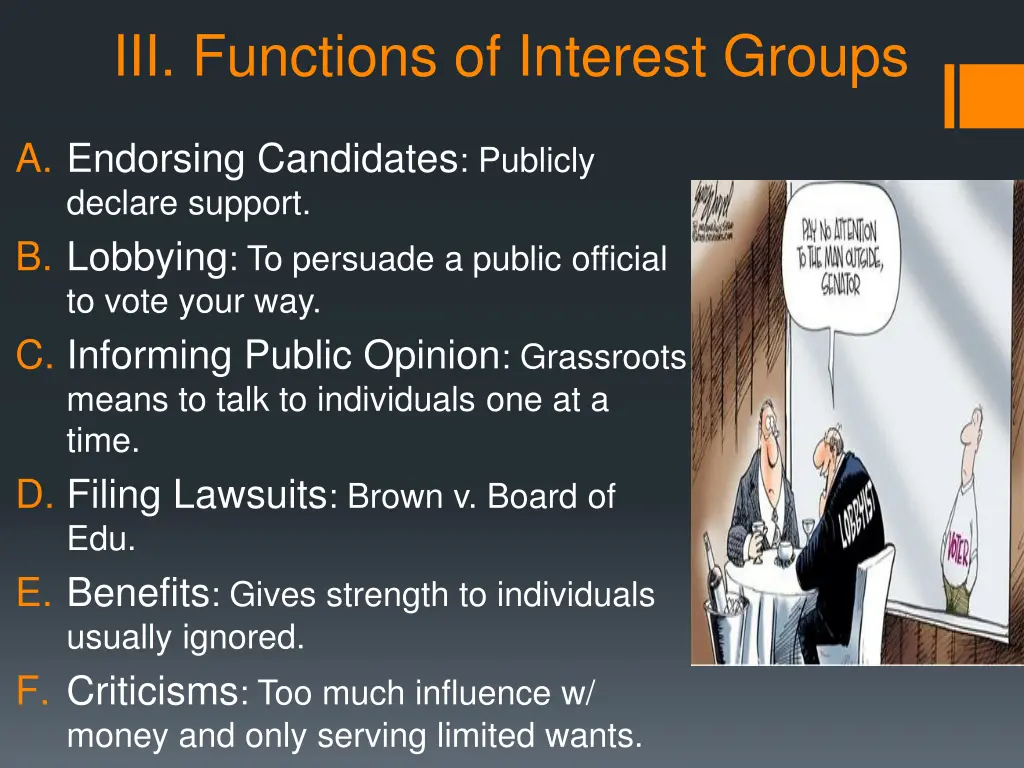 iii functions of interest groups