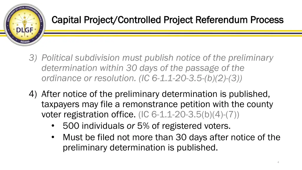 capital project controlled project referendum 1