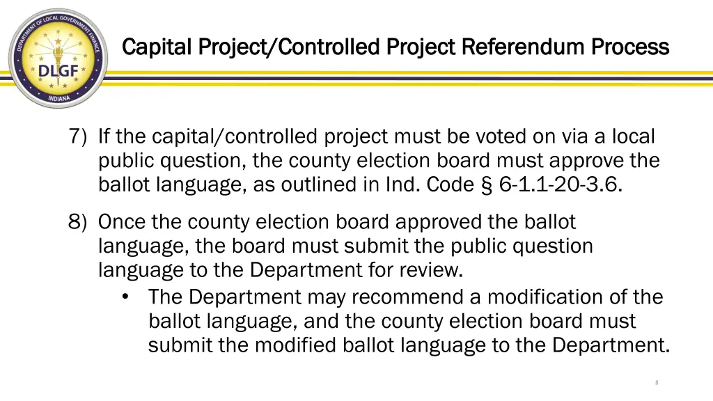 capital project controlled project referendum 5