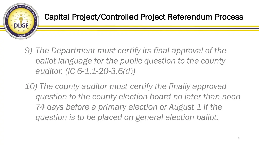 capital project controlled project referendum 6