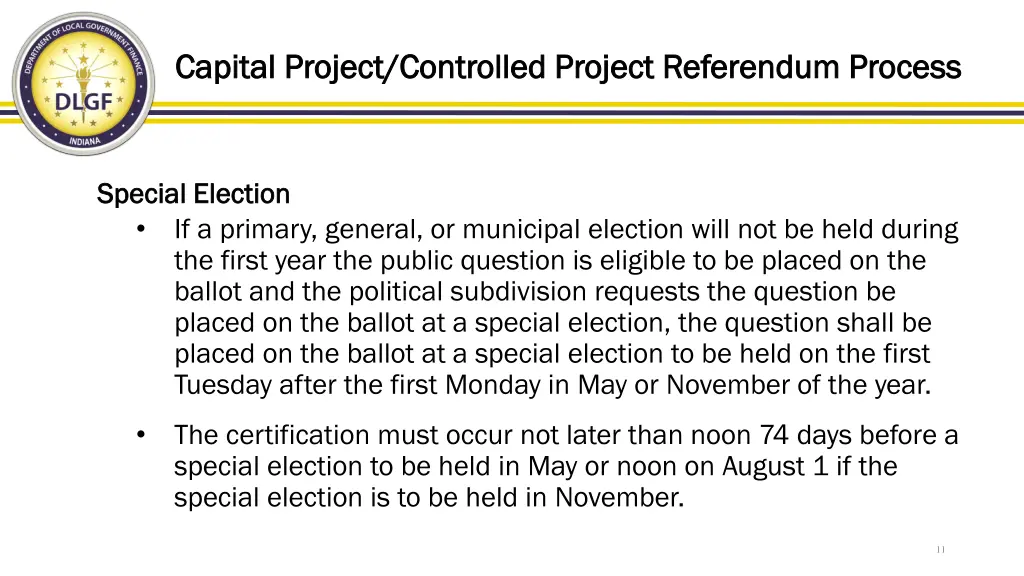 capital project controlled project referendum 8