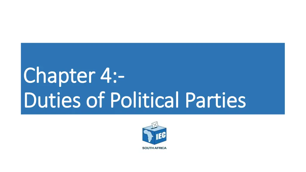 chapter 4 chapter 4 duties of political parties