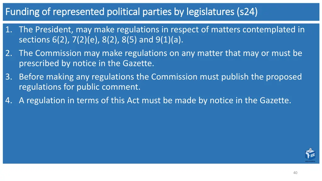 funding funding of represented political parties 1