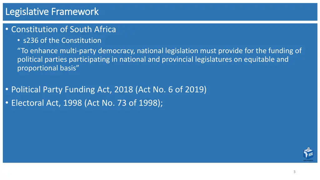 legislative framework legislative framework