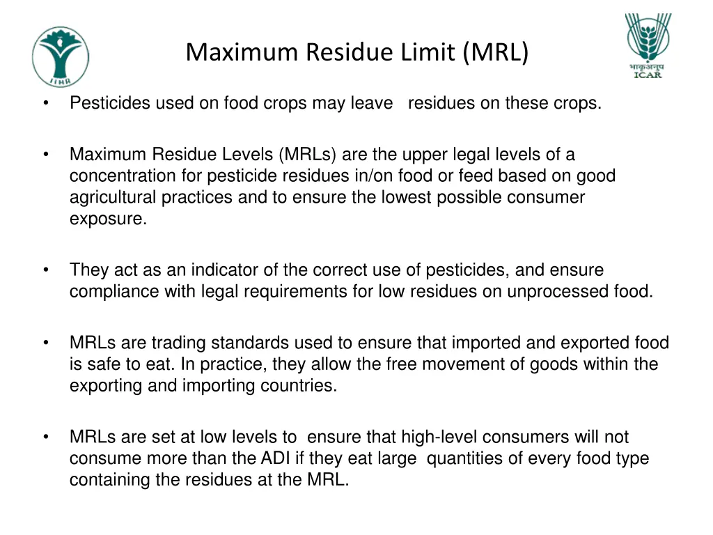 maximum residue limit mrl