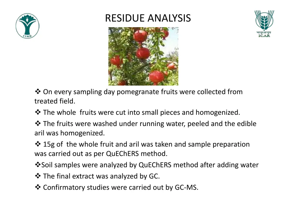 residue analysis