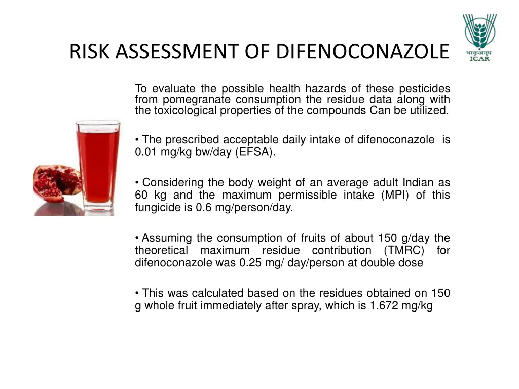 risk assessment of difenoconazole